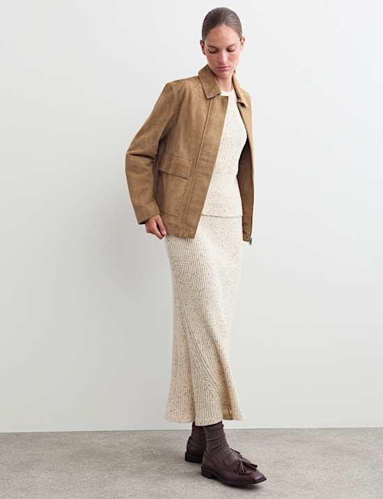 Suede Trucker Short Jacket