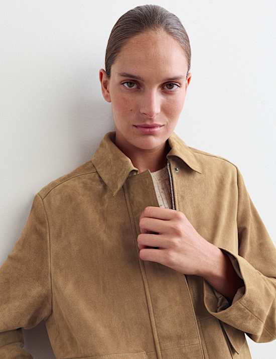 Suede Trucker Short Jacket