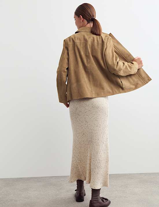 Suede Trucker Short Jacket