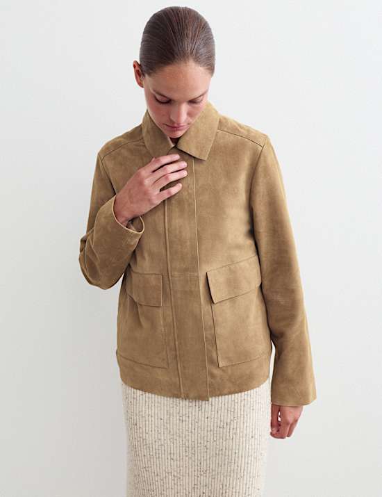 Suede Trucker Short Jacket