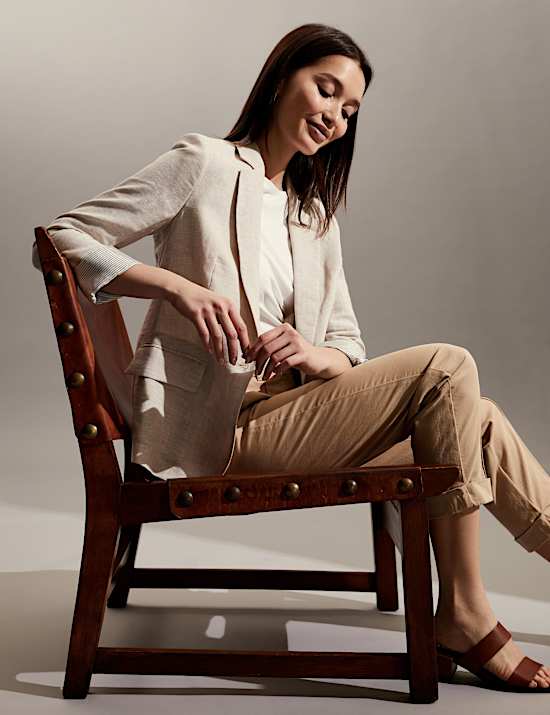 Getailleerde blazer van zuiver linnen