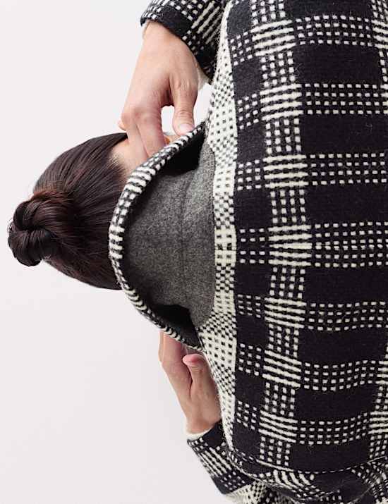 Pure British Wool Checked Longline Blazer