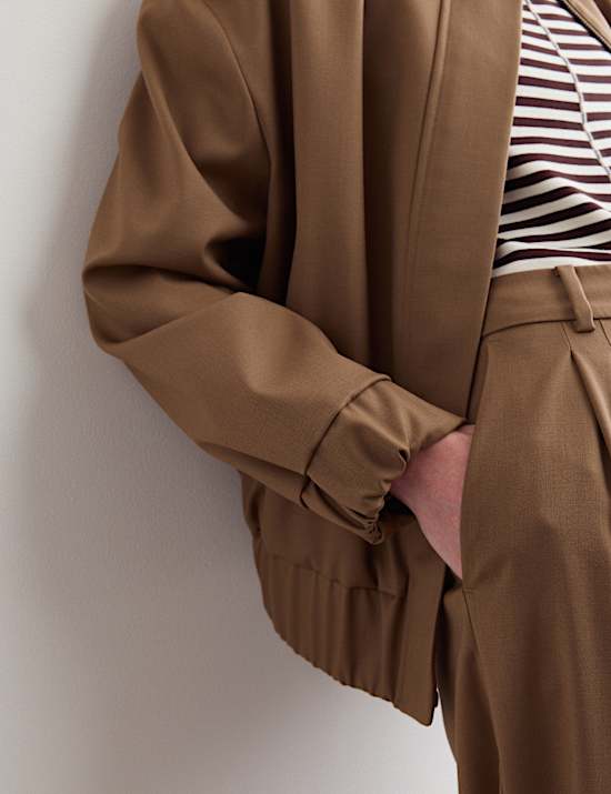Wool Rich Relaxed Bomber Jacket