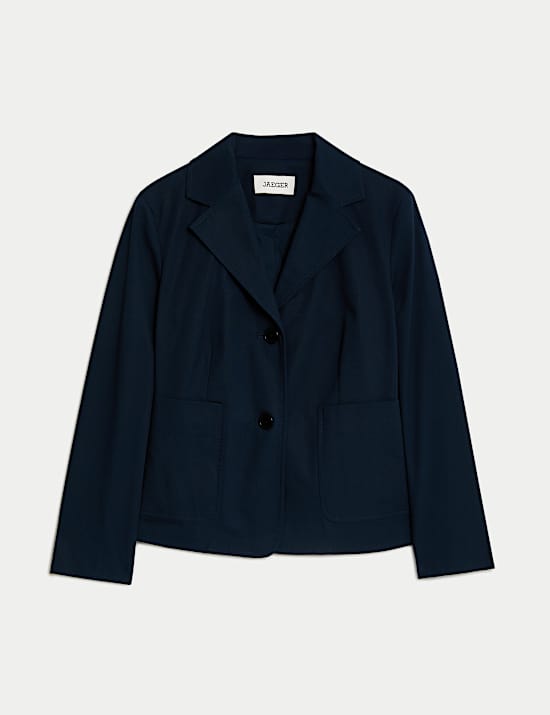 Kort model, ruimvallende, katoenen blazer met stretch