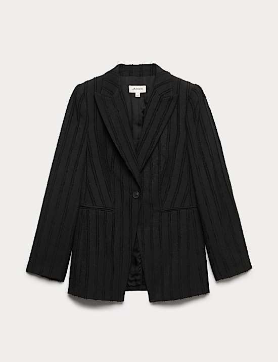 Tailored Jacquard Blazer with Cotton
