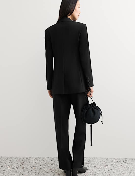 Pure Wool Tailored Tuxedo Longline Blazer