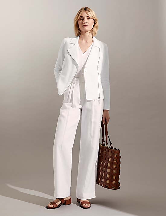 Pure Linen Biker Jacket