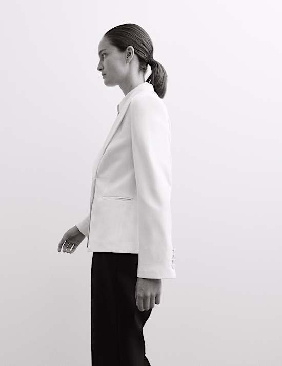 Single-breasted smokingjasje van zuivere wol