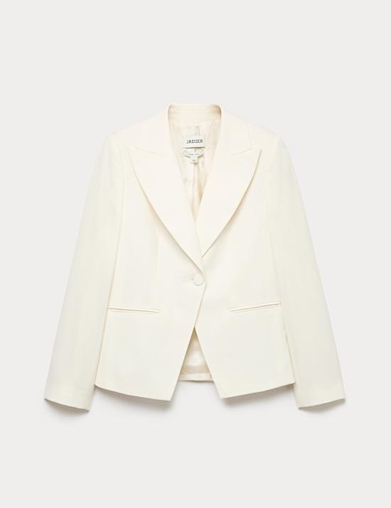 Single-breasted smokingjasje van zuivere wol