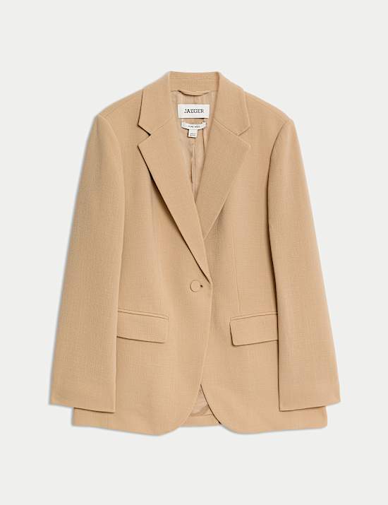 Blazer 100% lana con botonadura de crepé