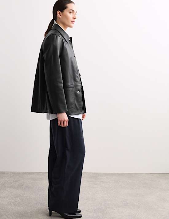 leather Collared Jacket