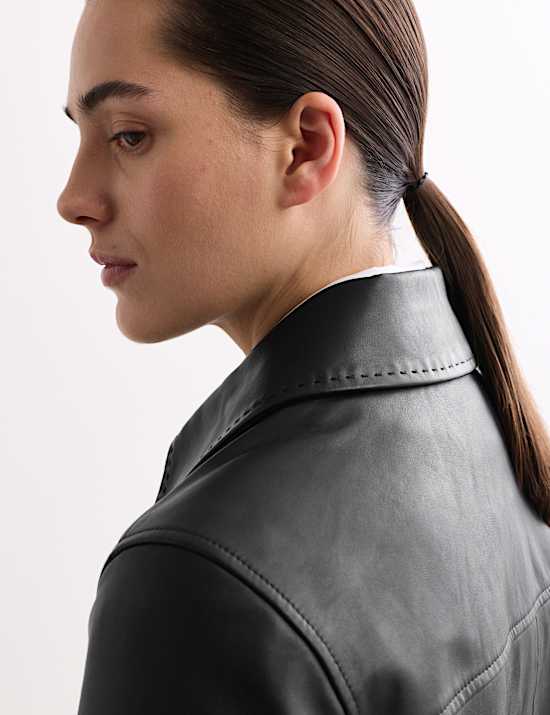 leather Collared Jacket
