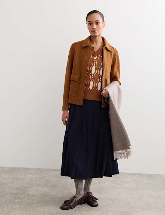 Boiled Wool Blend Trucker Jacket