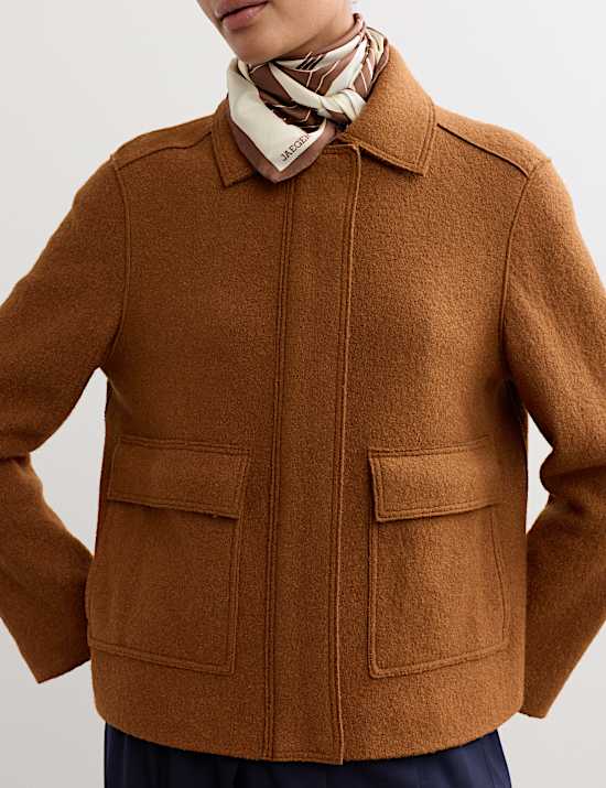 Boiled Wool Blend Trucker Jacket