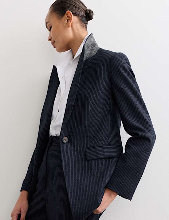 Wool Rich Pinstripe Jacket