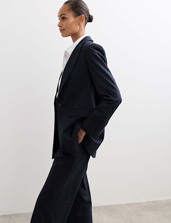 Wool Rich Pinstripe Jacket