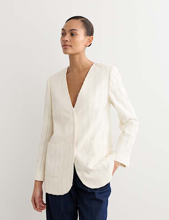 Jacquard Textured Relaxed Jacket