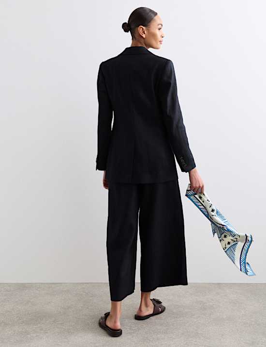 Pure Linen Longline Single Breasted Blazer