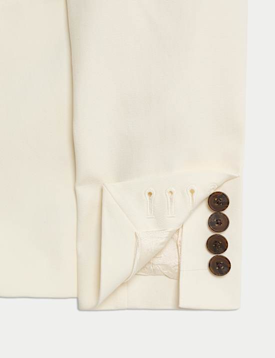 Katoenrijke blazer met slanke pasvorm en enkele revers