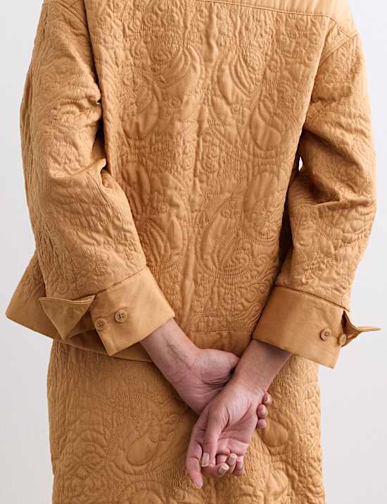 Pure Cotton Embroidered Quilted Jacket