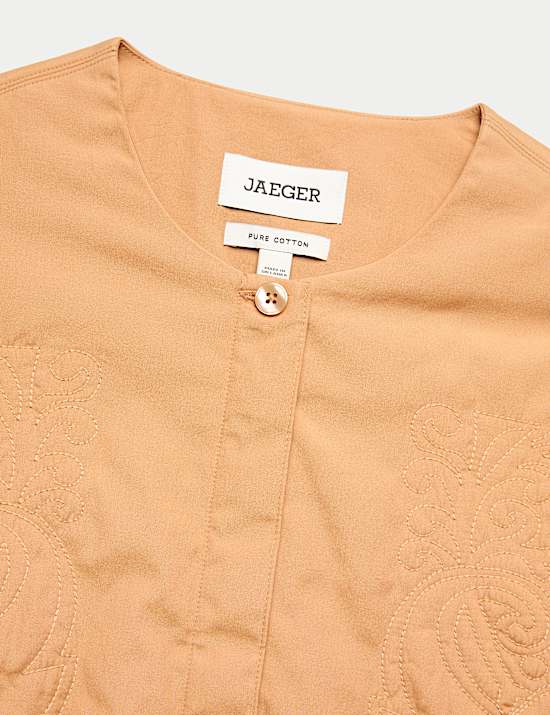 Pure Cotton Embroidered Quilted Jacket