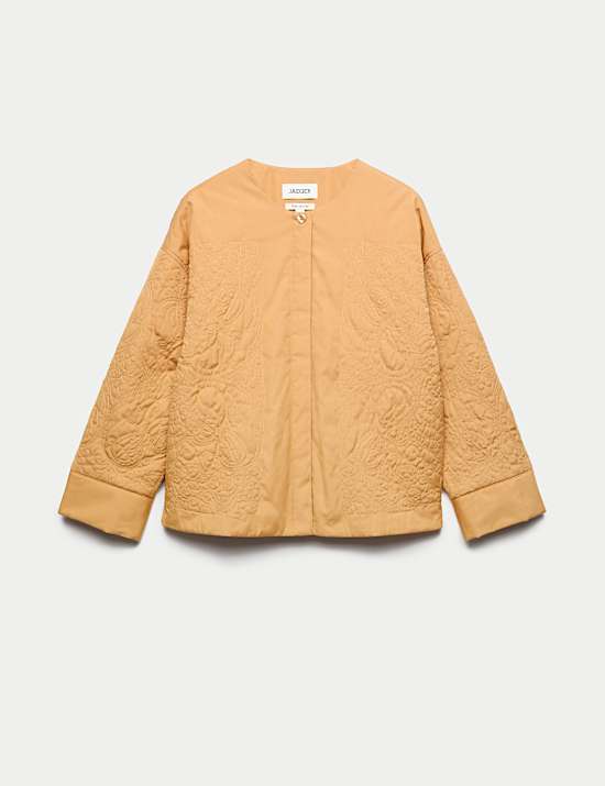 Pure Cotton Embroidered Quilted Jacket