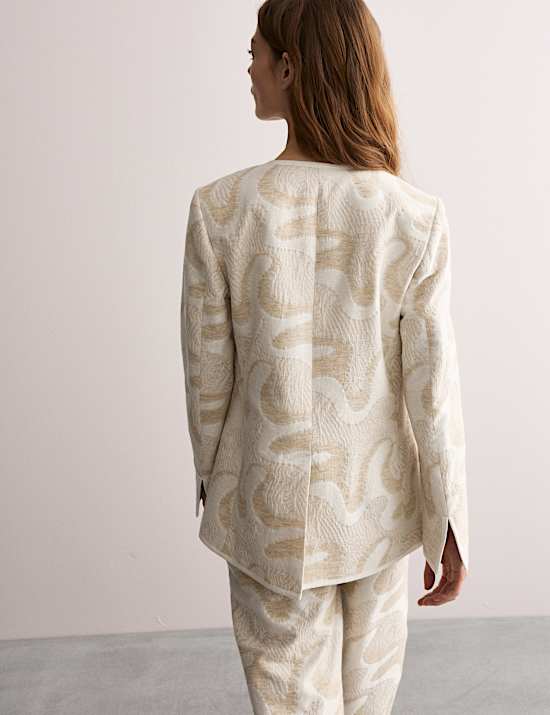 Βαμβακερό ζακάρ σακάκι χωρίς γιακά με υψηλή περιεκτικότητα σε βαμβάκι