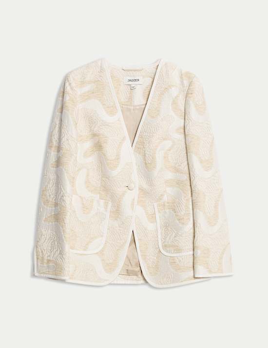 Βαμβακερό ζακάρ σακάκι χωρίς γιακά με υψηλή περιεκτικότητα σε βαμβάκι