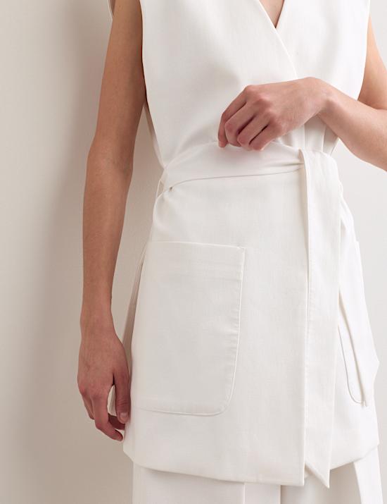 Cotton Rich Sleeveless Jacket with Modal