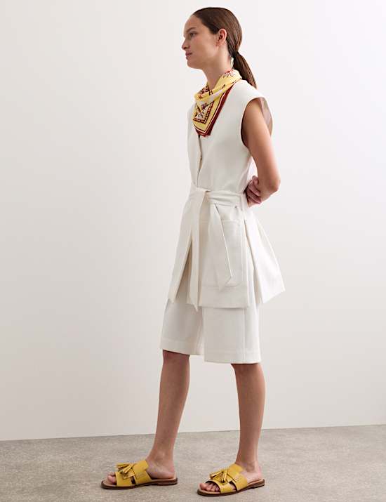 Cotton Rich Sleeveless Jacket with Modal