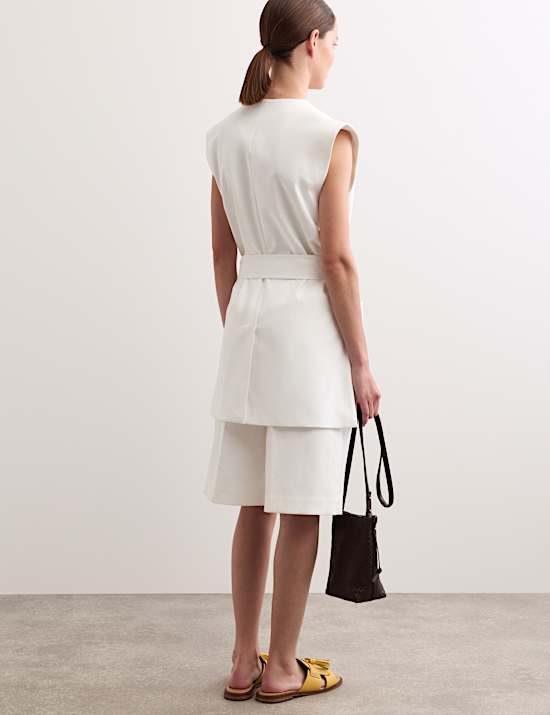 Cotton Rich Sleeveless Jacket with Modal