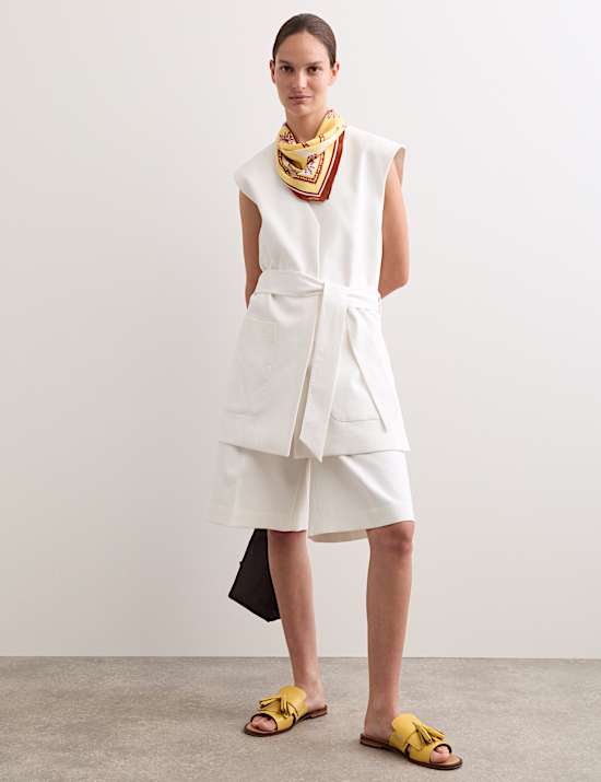 Cotton Rich Sleeveless Jacket with Modal