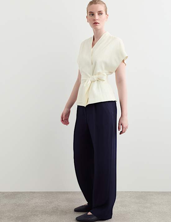 Wrap Jacket with Linen