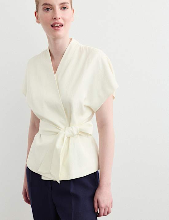 Wrap Jacket with Linen