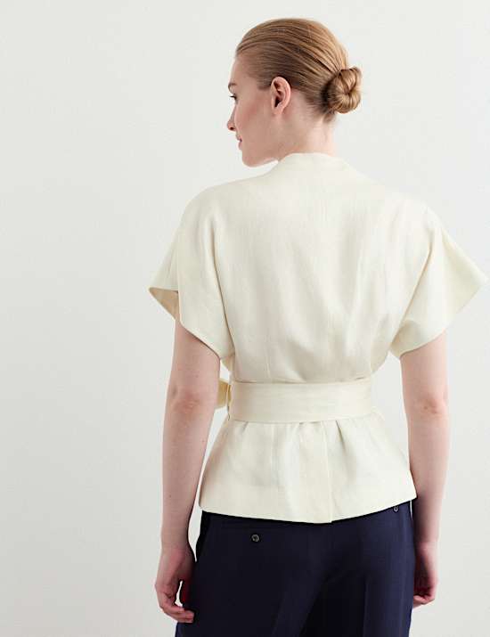 Wrap Jacket with Linen