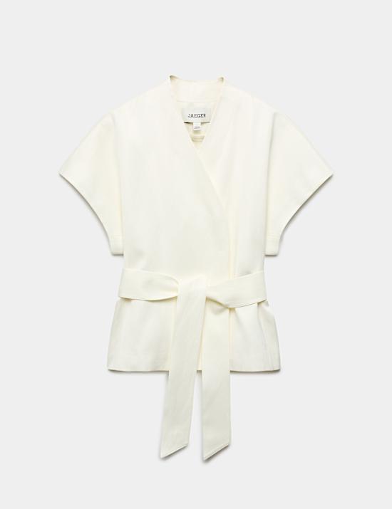 Wrap Jacket with Linen