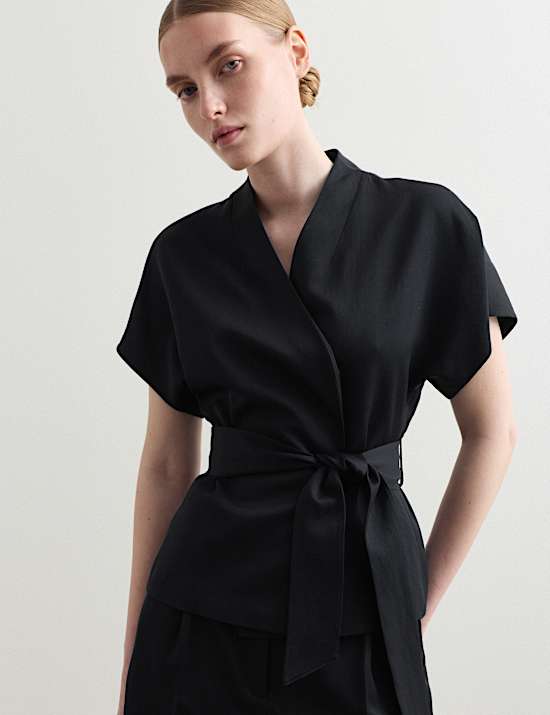 Wrap Jacket with Linen