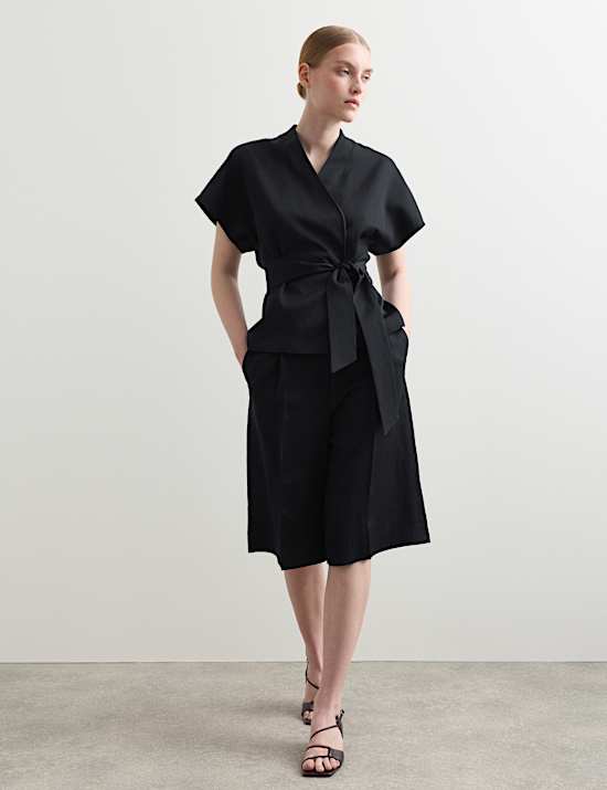 Wrap Jacket with Linen