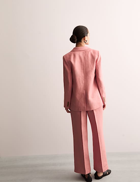 Pure Linen Straight Single Breasted Blazer