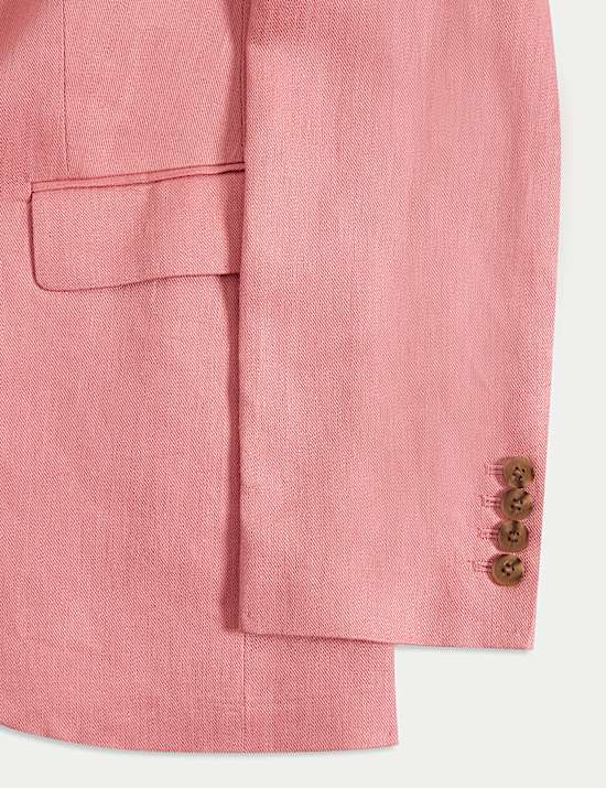 Pure Linen Straight Single Breasted Blazer