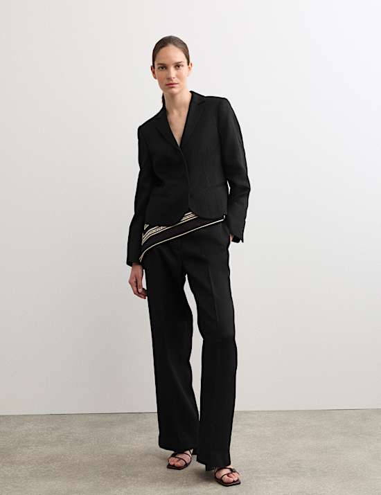 Pure Linen Short Tailored Jacket