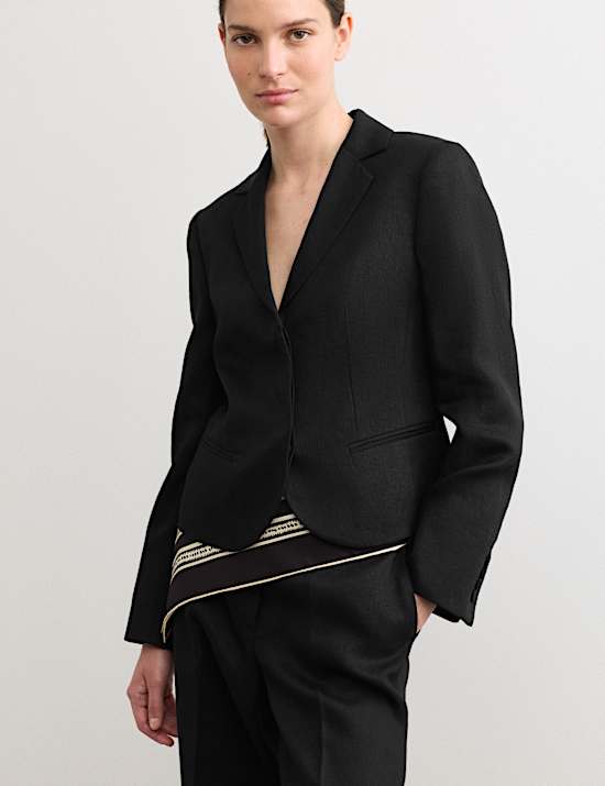 Pure Linen Short Tailored Jacket