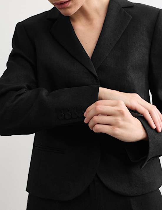 Pure Linen Short Tailored Jacket