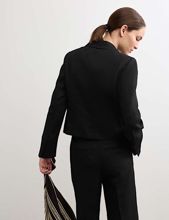 Pure Linen Short Tailored Jacket