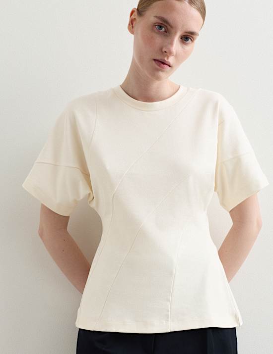 Top en coton et modal &agrave; d&eacute;tail torsad&eacute;