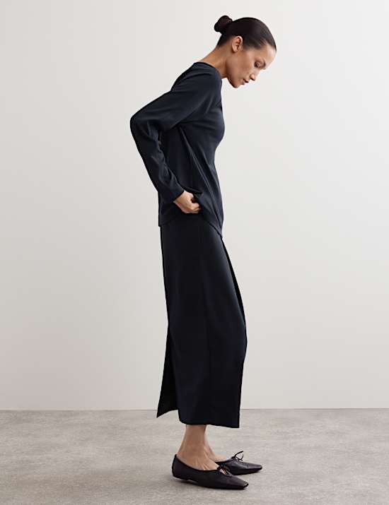 Μακρυμάνικο ριμπ τοπ με λεπτομέρειες ραφής