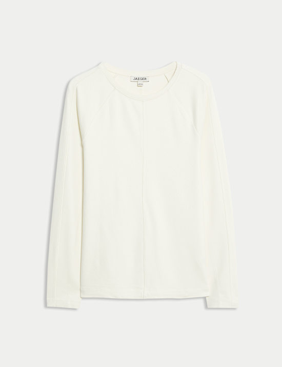 Ribbed Seam Detail Long Sleeve Top