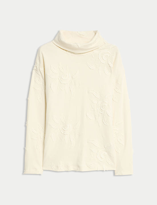 Sweat 100 % coton à broderies fleuries