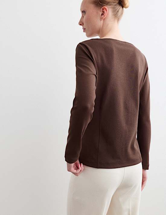 Cotton Modal Asymmetric Neck Top