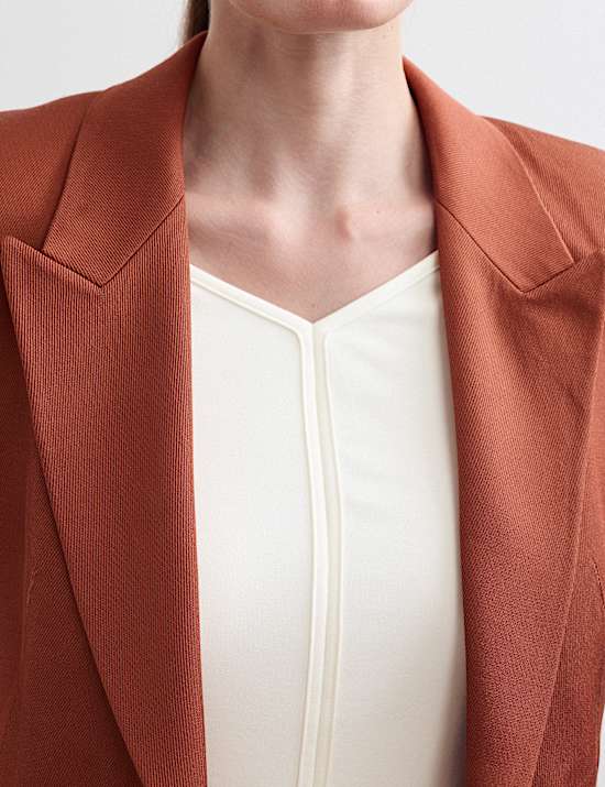 Cotton Modal Blend V-Neck Stitch Detail Top